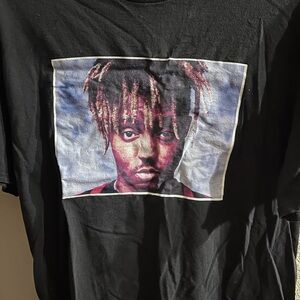 Black Graphic T-Shirt with Portrait Design